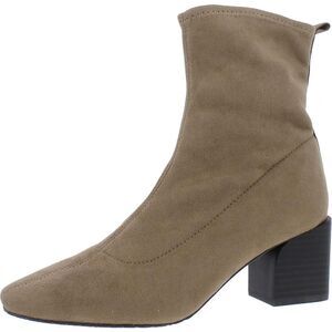 Donald J. Pliner Womens Angeld Brown Faux Suede Zipper Ankle Boots Shoes New